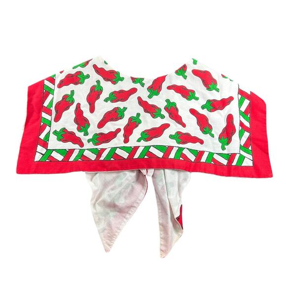 Southwestern- Red chili pepper- Rave Festival Beaded Scarf Cape Texas - Picture 4 of 7